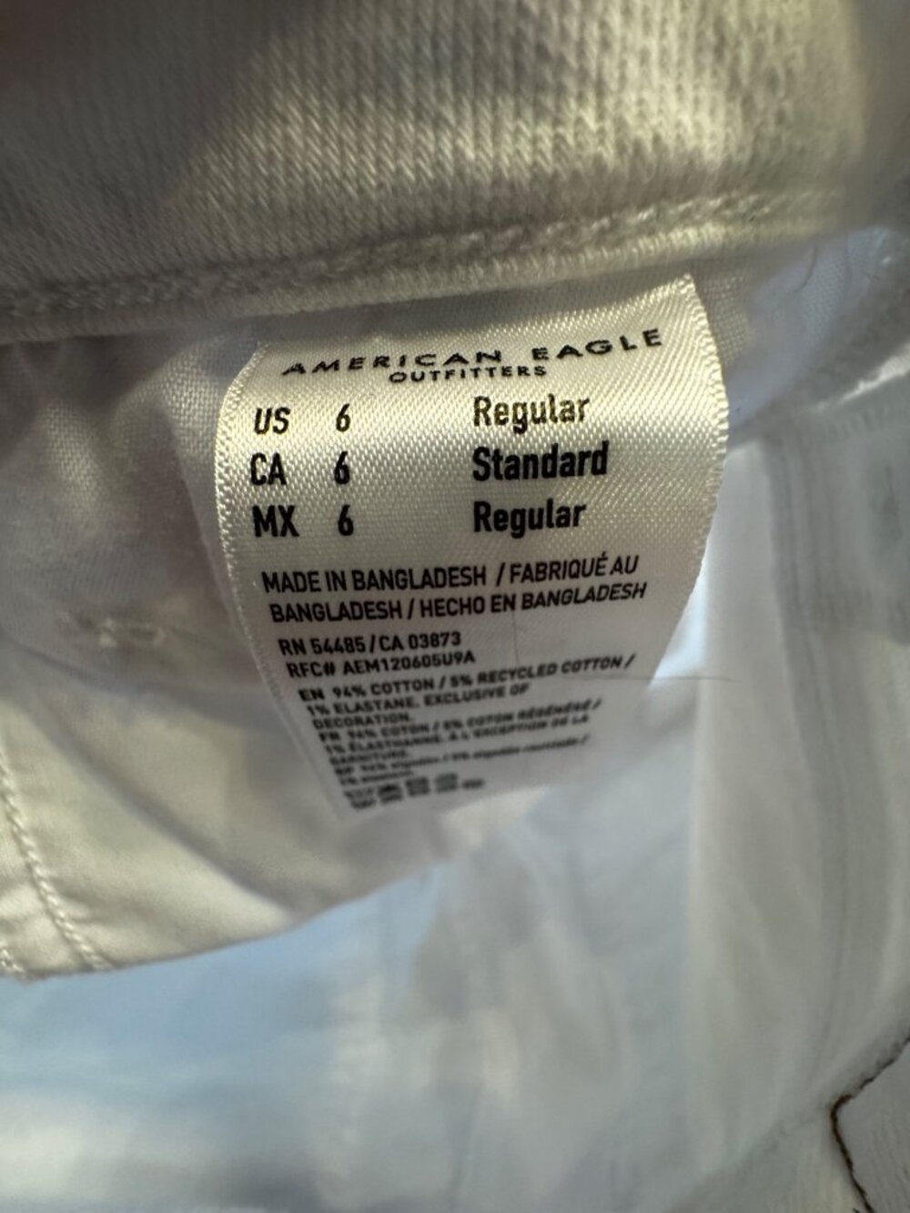 American Eagle Womens White Jeans Size 6 Regular High-Rise Cropped - Picture 3 of 4